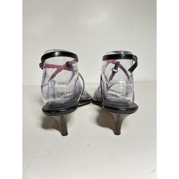 J Crew EUC Black Leather Thong Ankle Wrap Adjustable Kitten Heel Sandal 8.5 - Picture 6 of 6